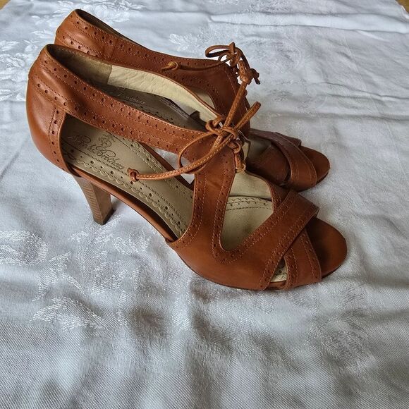 Brioks Brothers Womens Genuine Leathe High Heels Open Toe Size 7 - Picture 2 of 11